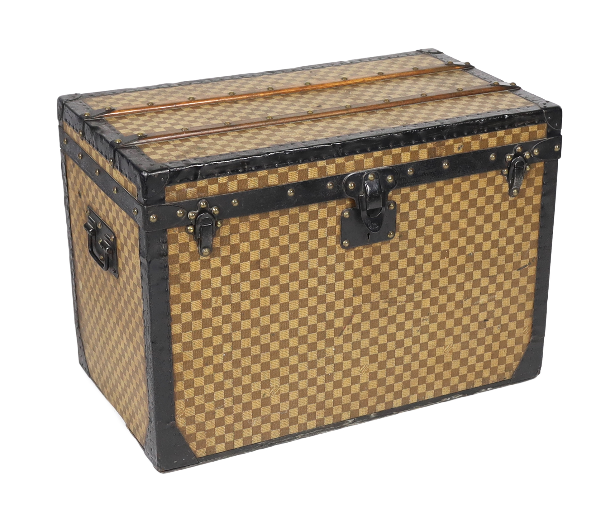 A Louis Vuitton Damier trunk, width 76cm, height 52cm, depth 43cm